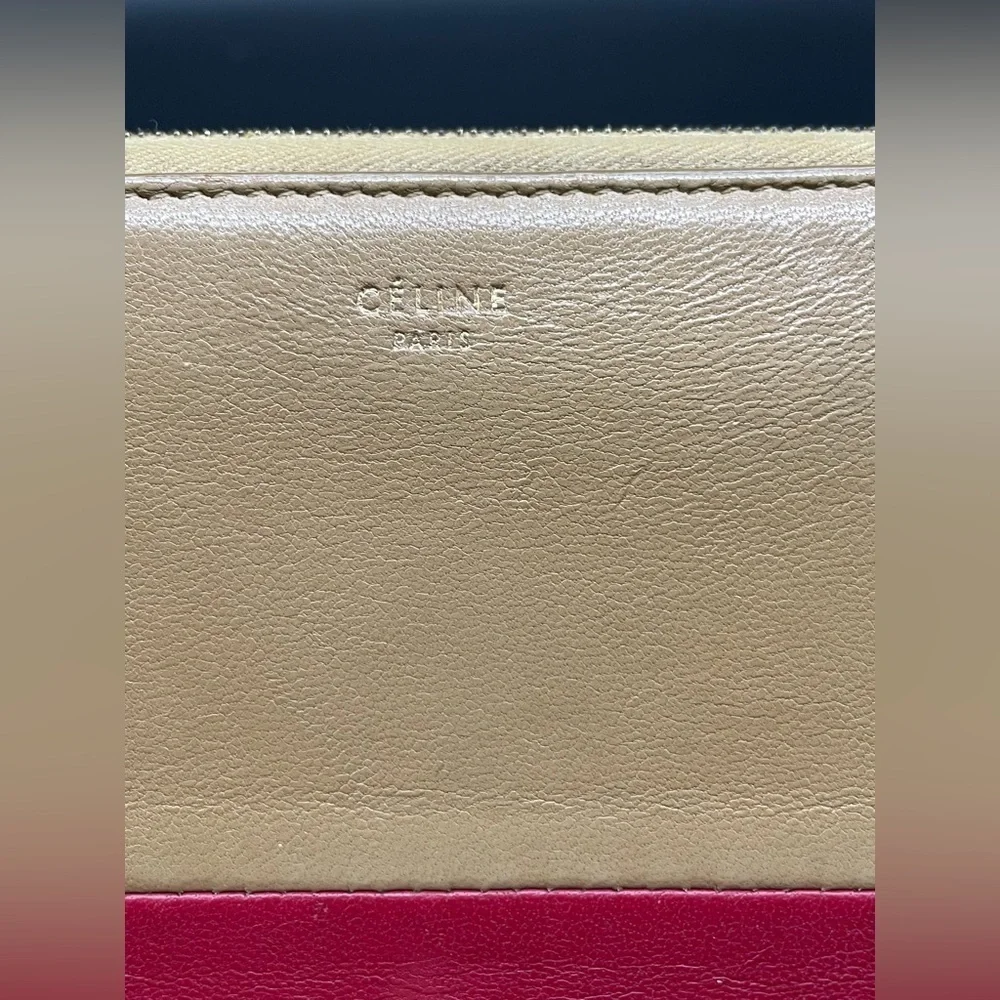 Celine Bicolor Long Zip-Around Wallet